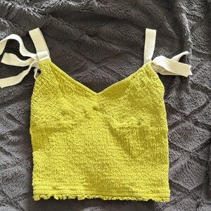 Free People Smocked Crop Top